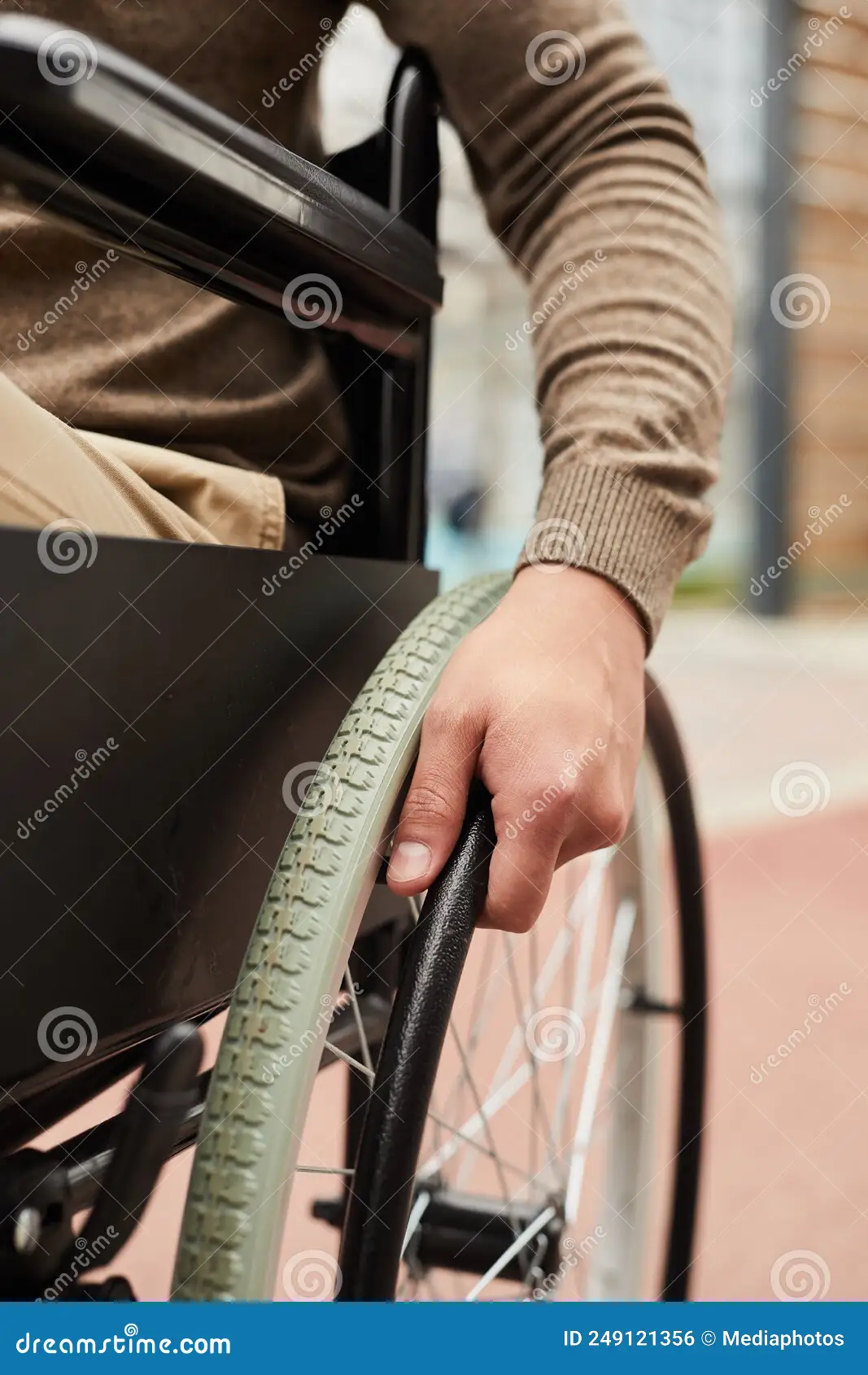 Person in wheelchair enjoying outdoors